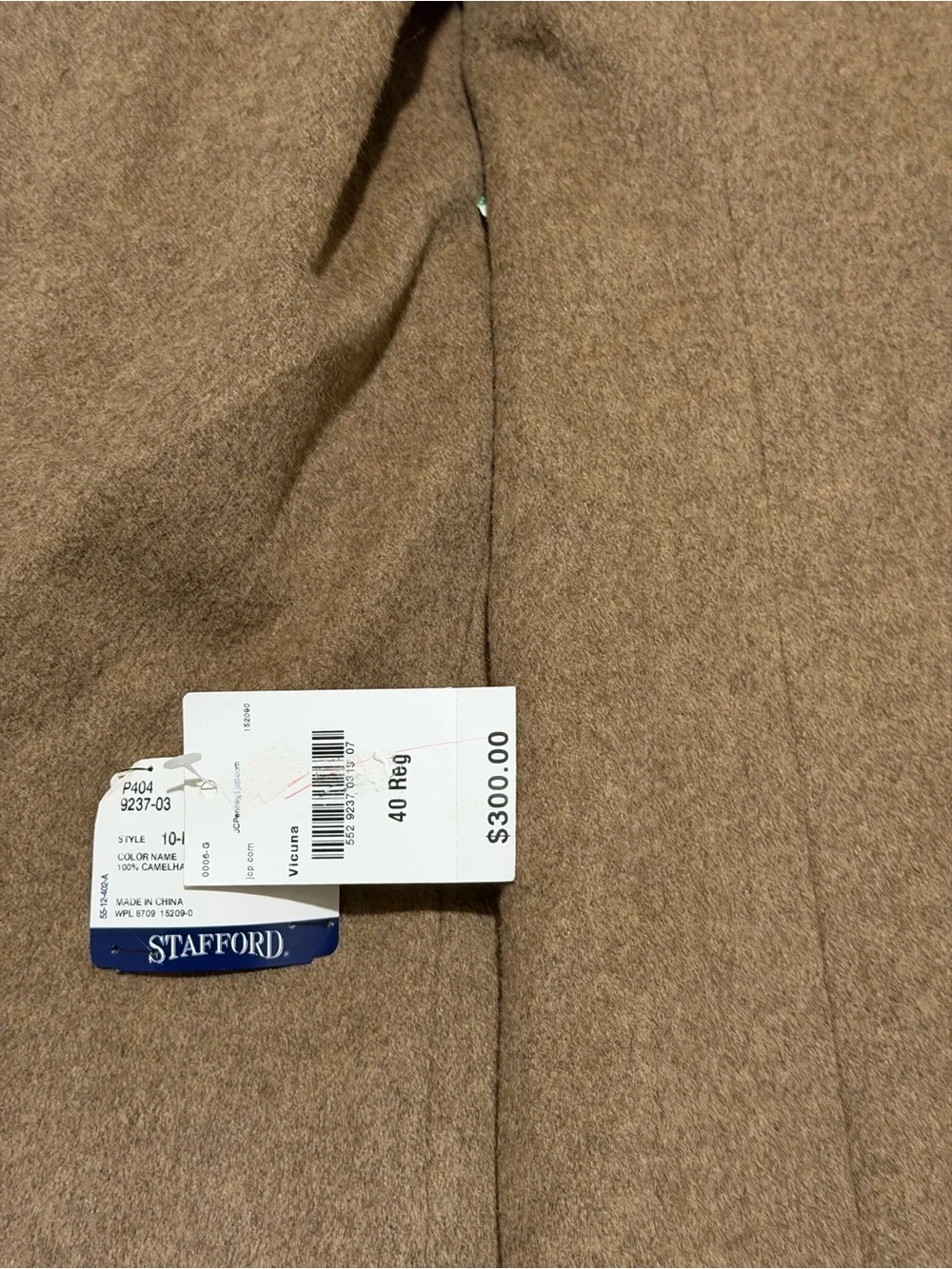 Stafford Light Brown Herringbone Sport MEN BLAZER ,SZ40, NWT,100%camel